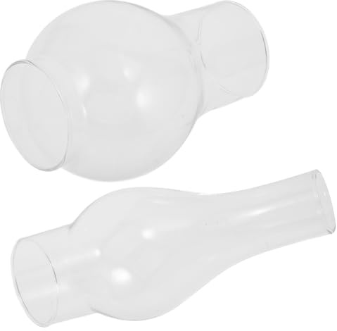 DONFAMDS 2 Stück Petroleumlampen Glaslampenschirm Klar Winddicht aus Verschleißfestem Glas im Vintage Stil für Hausdekoration und Notbeleuchtung
