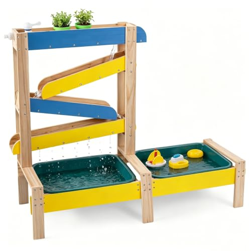 HOMASIS Table Eau et Sable Enfant Extérieur, Table de Jeux Enfant