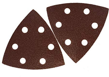 Delta-Schleifdreiecke │50 Stück │ 6-Loch │ 93 x 93 x 93 mm │ Korn 180│ für Deltaschleifer │ Schleifblätter │ dreieckige Schleifpads │ Schleifpapier │Klett-Schleifdreiecke│