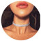 HOMEYU® 3-reihig verstellbare weiße Strass Choker Halskette Party Hochzeit für Frauen Silber