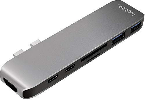 LogiLink 7-in-1 multi-function hub (type USB-C) with PD (power delivery), aluminium alloy
