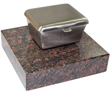 Kunst-Art-Köhl Weihwasserkessel 466 aus Edelstahl montiert auf einem Sockel aus Granit (Aurindi)