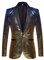 PYJTRL - Chaqueta para Hombre, diseño de Lentejuelas (XS, Azul Dorado)