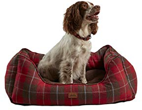 Rosewood Joules Hundebett aus Tweed, für kleine Hunde, Welpen und Katzen, Rot und Braun, 55 cm
