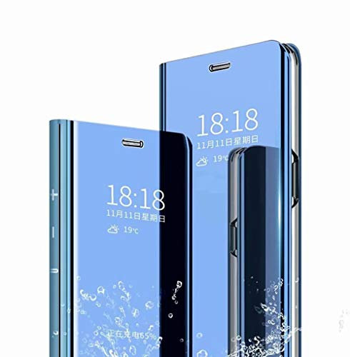 TingYR Hülle für Xiaomi Redmi Note 10 Pro Schutzhülle, Plating Spiegel Tasche Cover Smart Handyhülle Schutzhülle Flip Lederhülle Etui, Handyhülle Case für Xiaomi Redmi Note 10 Pro.(Blau)