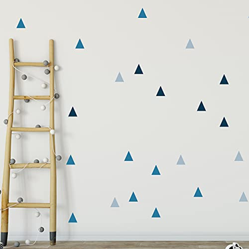 Dreieck Set Wandtattoo 60 Stück für Babyzimmer V286 Aufkleber Sticker Dreiecken Wandaufkleber Kinderzimmer Triangle in verschiedenen Farben (Blau)