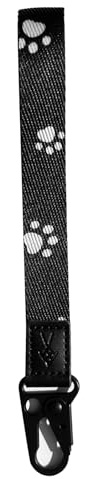 HEZEN Lanière de poignet pour clés, porte-clés pour femme, dragonne., Vache noire, Medium
