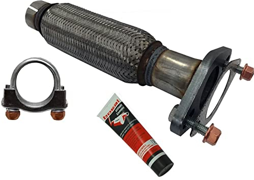 Reperaturset Flexrohr Universal Interlok kompatibel mit FORD FOCUS 1.4-1.6 16V mit Schellen Dichtung und Schrauben Montage ohne Schweißen - Flexstück Flexibles Rohr inkl. Montage Cement BOSAL