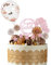 Beaface 13 PCS Birthday Cake Toppers Set, Rose Gold Happy Birthday Cake Topper Decorations, Sequins Balloon Paper Fans Stars Acrylic Decorations (Rose Gold)