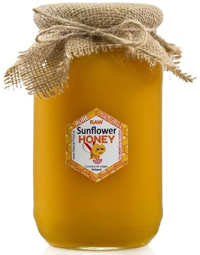 Natural Food - Roher Honig - Direkt vom Imker - Roh Natürlich - Ungefiltert - Nicht Geschleudert oder Erhitzt - Geschenkidee - 22 KG - 20 x 1,1 kg - Sonnenblumenhonig