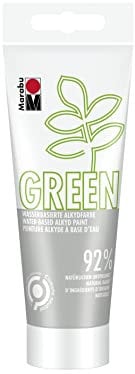 Marabu Green Line 14500050169 - Vernice alchidica, grigio pietra, 100 ml di vernice a base d'acqua, ecologica, opaca, resistente alla luce, resistente alle intemperie (dopo 24 ore di asciugatura), 92%