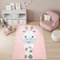 TAPISO Baby Teppich Kinderteppich Kurzflor Rosa Grau Blau Weiß Giraffe Kinderzimmer Modern 140 x 200 cm