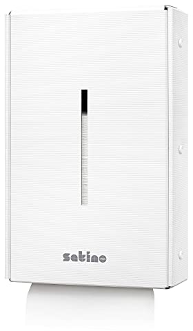 Satino by WEPA Papierhandtuchspender aus Karton I flexibel einsetzbar I Wandmontage ohne Bohren I aufstellbar I mit 360 Blatt befüllt (1X Kartonspender - befüllt, weiß)