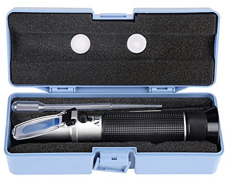 Yctze Handrefraktometer, Professioneller Handalkoholtester mit ATC 0-80% Messbereich Refraktometer Tester Meter Instrument mit Koffer Zur Herstellung von Alkoholtest Homebrew Tool
