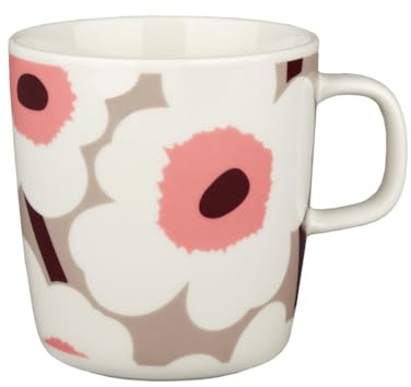 Marimekko Unikko Mug 4 dl - white,clay,powder,dark wine
