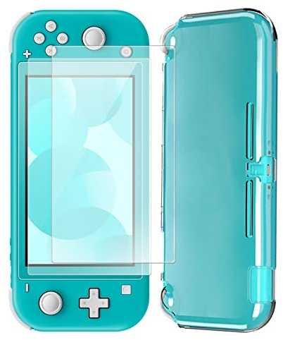 XPEX Protection pour Nintendo Switch Lite, 1 Étui de Protection en TPU Comfort avec 2 pcs Protecteur d'écran en Verre trempé,Super pour Nintendo Switch Lite,Protection complète, Anti-Chute