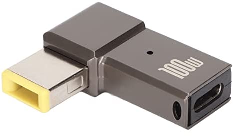 VBESTLIFE USB C to Slim Tip 100W Female Type C to Right Angle DC Square Jack Converter PD Power Charger Connector for ThinkPad X1, X1 Yoga, T431s T440 T440p T440s