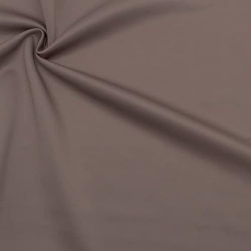 STOFFKONTOR Stretch Scuba Stoff - Meterware, Farbe Taupe - zum Nähen von Bekleidung