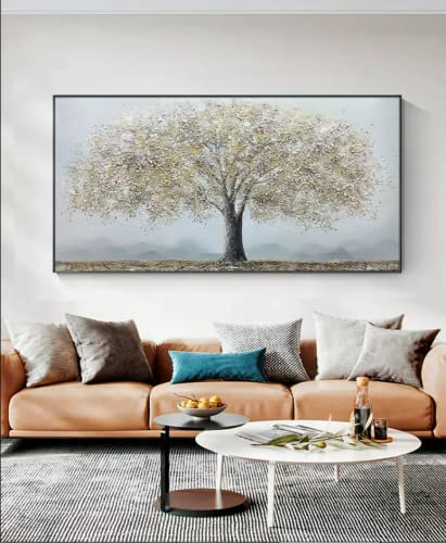 Dipinti Su Tela Astratti,Original Extra Large Wall Art Dipinto A Mano Dipinto Ad Olio Albero Della Vita Quadro Dipinto Murale Senza Cornice Lamina D'Oro Con Texture Opere D'Arte Home Decor Per Soggi