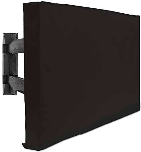 BAHULA Outdoor TV Cover 22-70 Inch, Weatherproof and Waterproof Flat TV Screen Protector, Outside Television Covers Made of Oxford 210D Fabric with PVC Coating Inside,Black,36 to 38 inch