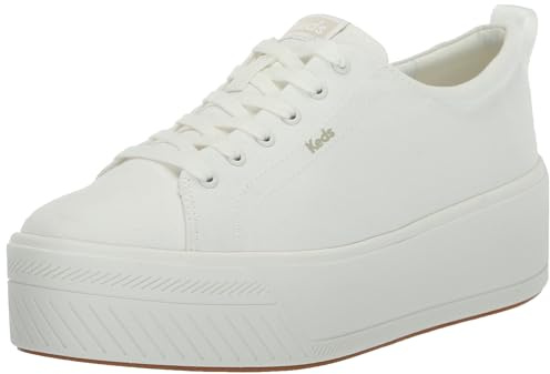 Keds Womens Skyler Lace Up Sneaker, White Leather, 6.5 US