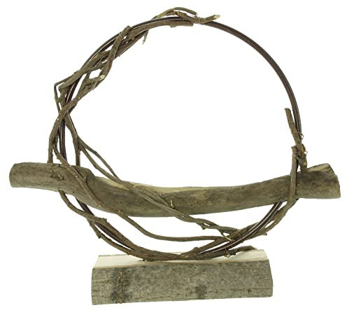 FRANK FLECHTWAREN Dekoring Natural, Holz, Metall, braun Maße: ca. 39 x 7 x 32 cm, ohne Lichterkette