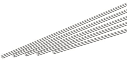 sourcing map 304 Stainless Steel Round Rods Bar,1.6mm Diameter 100mm Length for Various Shaft DIY Craft Model Car Plane Ship Pack of 5