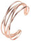 Cubahop Layered Open Metal Cross Bangle Bracelets Smooth Hand Jewelry for Women and Girls (Rose Gold)
