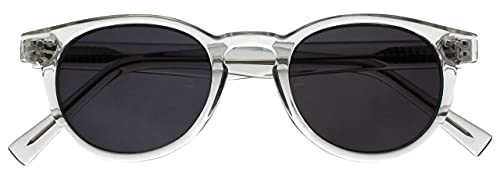 OPULIZE Rox Sunglasses Stylish Transparent Retro Frame Scratch Resistant Tinted Lens UV400 Protection Crystal Mens Womens S89-C