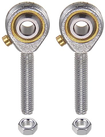 sourcing map 2Stk POS5 M5 Stecker Stab Endlager M5x0.8 Rechtshänder Gewinde Selbstschmierend Gelenk Stab Enden Inklusive Kontermutter