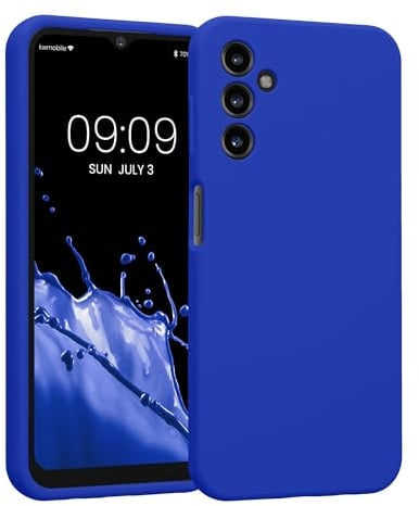 kwmobile Handyhülle kompatibel mit Samsung Galaxy A14 5G Hülle - gummierte Handy Case aus Silikon in Baltik Blau