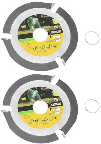 ECSiNG 2PCS TCT Circular Wood Saw Blade Disc 115mm 22.23mm Bore Arbor 3T Saw Blade for Angle Grinder Woodcarving Sculpting Shaping Grooving and Cutting