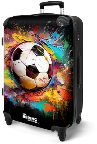NoBoringSuitcases.com Handgepäck Koffer, Reisekoffer Mit Rollen, Hartschalenkoffer, Trolley, Mittelgroß, Suitcase, TSA Schloss, Klein, Graffiti-Druck