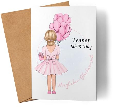 Kiddle-Design Geburtstagskarte Mädchen 10. Geburtstag Personalisiert Name Grußkarte Individuell 6. 8. 12. 14. Geburtstag Prinzessin Karte