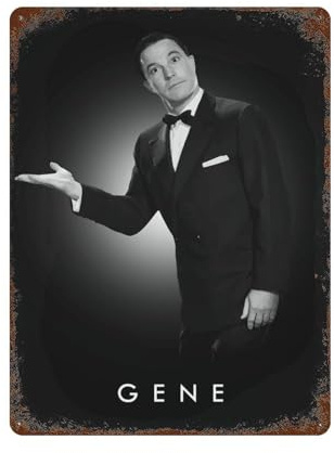 KSOXDAITIP Filmschauspieler Gene Kelly Poster, Wanddekoration, Kunst, Metallblechposter, moderne Wohnkultur, Kunst, Metallposter, Hausbar, Laden, Dekorationen, Vintage-Schild, Geschenk, 39,9 x 30 cm