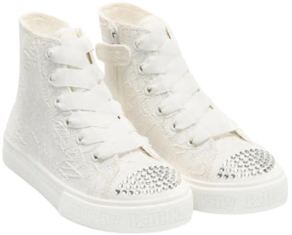 Lelli Kelly LK4177 (BI01) Clizia Baseballstiefel, weiße Spitze mit Strasssteinen, weiß, 32 EU