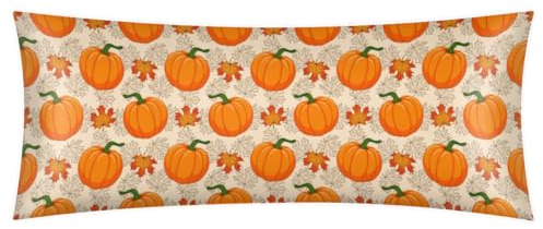 Tavisto Kissenbezug mit Herbst-Kürbis-Druck, langer Kissenbezug mit Reißverschluss, dekorativ, weich, rechteckig, Kissenbezug für Bett, Couch, 53,3 x 137,2 cm