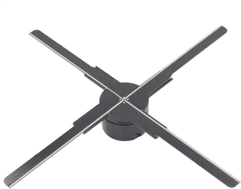 Ventilatore con Ologramma 3D, Ventilatore con Display Pubblicitario per Proiettore Olografico WiFi con 512 Perline Luminose a LED, Scheda di Memoria da 8 GB, Macchina (Spina