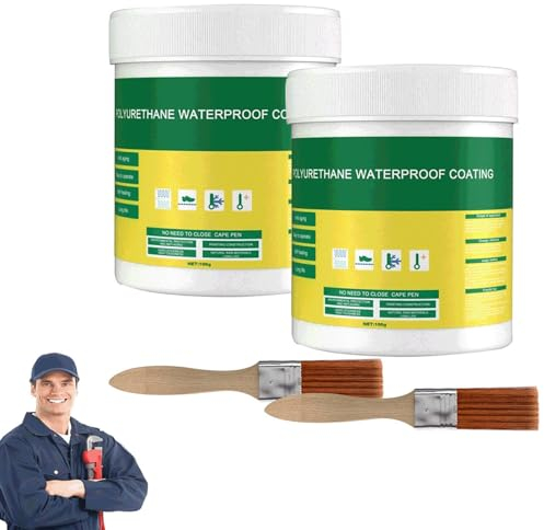 Wasserdichte Polyurethan-Beschichtung, 2024 Neu Transparenter Wasserdichter Beschichtungsmittel, Wasserdichte Isolier-Dichtstoff-Emulsion, Dichtmasse Wasserdicht Invisible Waterproof Agent (2PC, 100g)