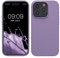 kwmobile Handyhülle für iPhone 15 Pro Hülle, für iPhone 15 Pro Case - Hülle Silikon - kabelloses Laden - Veilchen Lila