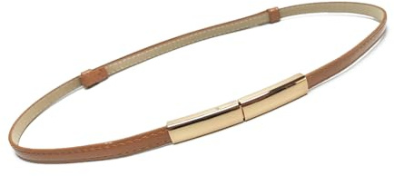 Rojeam Cintura in Pelle Donna Regolabile Cinturino Metallo in Vita Alta per Vestito