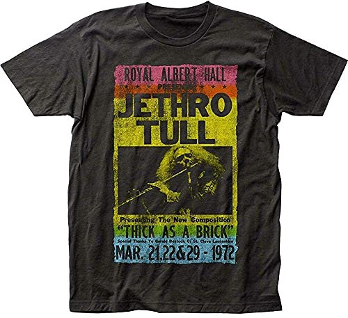 Jethro Tull Royal Albert Hall T-Shirt Graphic Tee Printed Shirt Short Sleeve for Mens Black L