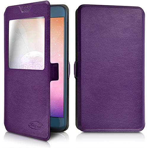 KARYLAX - Etui de Protection S-View Universel S (Ref.Violet) pour Smartphone Logicom Le Wave 2