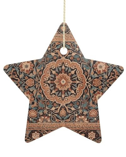 Weihnachtsstern-Ornament, antike orientalische Kunst, Weihnachtsbaumschmuck, Stern, Keramik-Baumschmuck für Feiertagsdekoration, Weihnachtsschmuck