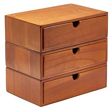 IUBGFTO Flat File Cabinet - 3/5 Layer Wood Desktop Organizer Storage Box with Drawers, Office Supplies A4/Receipt File Organizer, for Monitor Stand/Printer Platform