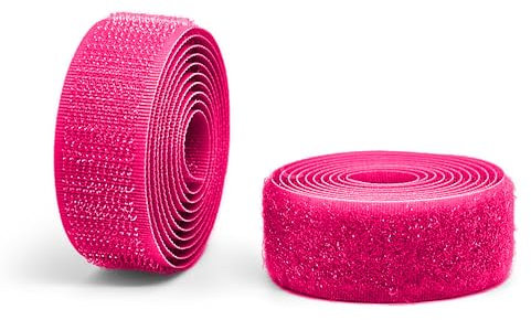 Neon Pink 1,6 cm Klettverschluss zum Aufnähen, 0,9 m, dünne Streifen, nicht klebendes Nylongewebe, ineinandergreifendes Klebeband, Nähverschlüsse, Set, ausgezeichneter Halt für Militär, Taschen,