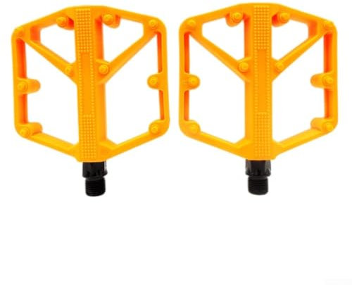 Besttoolifes Mountainbike-Pedale, rutschfeste Nylonfaser-Fahrradpedale, flache, leichte MTB-Pedale, versiegeltes Lager, breite Plattform, Fahrradpedale, Rennradpedale (orange)