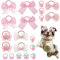 CIATBYYJ 10 Stück Hund Haarschleifen Blumen Hundehaarschleifen, Süße Rosa Hundehaar-Schleifen mit Gummiband für Kleine Hunde,Katzen,für Stilvolle Hundepflege