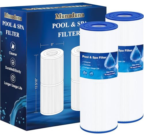 Munaduna Filter Whirlpool Filter für Pool Spa 2 stück, Poolfilter mit Trilobal Gewinde - Hot Tub Filter Filterkartuschen Ersatztei für Pleatco PRB50-IN C-4950, Hochdurchfluss (90㎡)