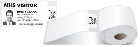 Avery Roll of Self-Adhesive Visitor Badges with Expiring Tabs – 250 Badges on roll. Thermal Printer compatiable.